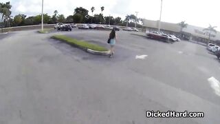 Teen sucks fucks for money in parking lot