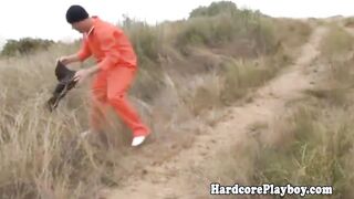 Escaped prisoner fucks the first woman he spots in the wild