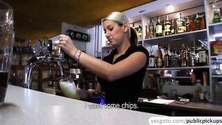 Beautiful bar girl gets laid after being paid with cash