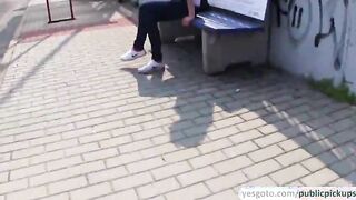 Euro amateur gets paid and fucked under the bridge and receives facial