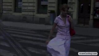 Gorgeous Albertza gets to split with no wearing panty and gets fucked by the agent