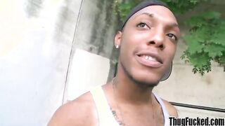 Big white cock fucks a black hairy ass