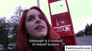 Redhead amateur banging in public