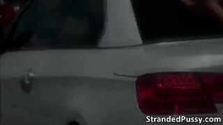 Sexy Valentina gets nailed in doggystyle in the backseat by the stranger