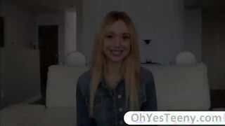 Teen hottie Lucy Tyler gives blowjob and gets banged by massive cock