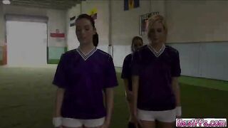 Undeniably hot and gorgeous blonde teens banged gets their pussies into one hot lesian action