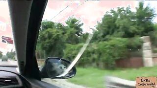 Stranded teen Elisabeth hitch hikes with two horny strangers and gets laid