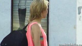 Tiny blonde teen pussy stuffed and facialed by stranger