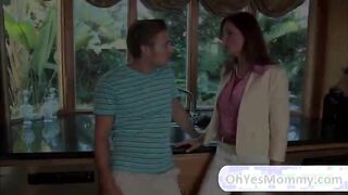 MILF Syren and teen Jessie get hammered by a young cock in threesome sex