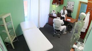 Busty blonde nurse fucking her doctor