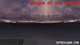 Foxy 3D redhead babe riding a zombies hard cock