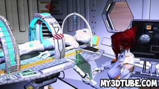 Hot 3D redhead babe getting fucked hard by an alien
