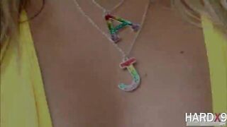 Damn super hot blonde AJ gets hardcore anal and gets a hot facial