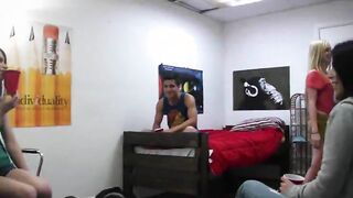 Three hot young teens enjoying groupsex