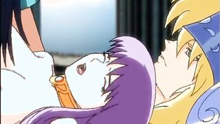 Busty hentai babes suck and fuck a horny cock