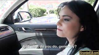 Amateur teen Zelda pussy banged in the backseat