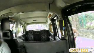 Horny tattooed amateur gets rammed inside a cab and receives cumshot