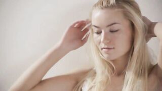 Beauty art undress under the stairs