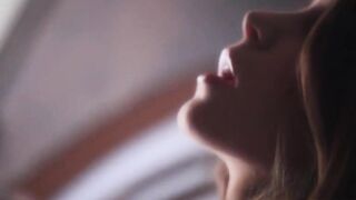 angelic hot brunette before camera