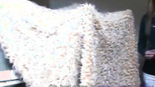 Sexy young blonde sucking swollen cock