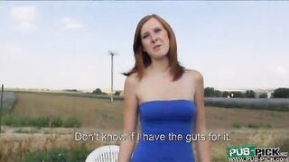 Redhead Eurobabe Linda Sweet pounded in an open fields