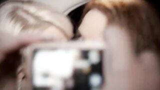 cute group sex in limo