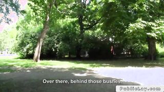 Babe flashing boobs in public for cash