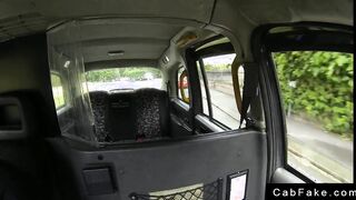 Huge boobs blonde anal fucked in taxi