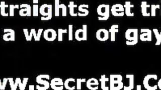 Tattooed straight dude blowjob at gay gloryhole