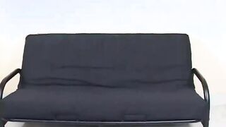 Blonde hottie rubbing herself with pairs of panties