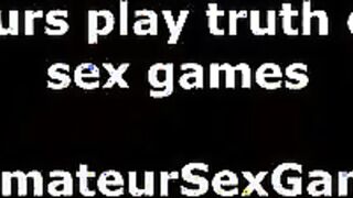 Amateurs playing lesbian party game in group