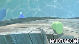 Hot 3D redhead mermaid Ariel getting fucked hard