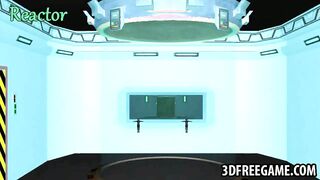 Two hot 3D cartoon lesbians rub against each other