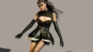 3d virtual French maid teasing in lingerie
