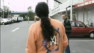 German lady is picked up at store