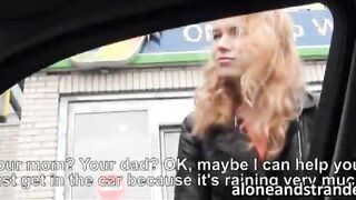 Pretty teen Nishe fucked in the backseat by stranger dude