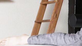 Pussy opening of ultra skinny chick