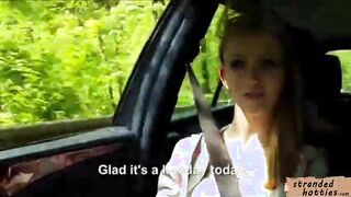 Stranded teen Beatrix Glower public sex by horny stranger