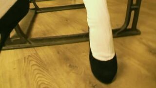 Keira in pigtails has a threesome with an old man