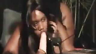 Ebony Whore Masturbating In Public