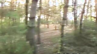 Brunette Sucking Dick And Doggystyle Outdoors In Woods