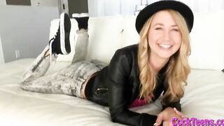 Gorgeous teen Mandy Armani cum showered by huge cock