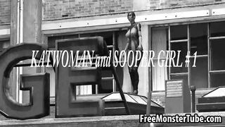 3D lesbian Catwoman getting her wet pussy licked