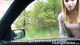 Left alone teen Beatrix Glower fucked by stranger in public