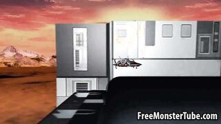 3D blonde babe gets eaten out before sucking cock