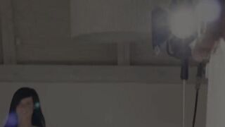 Unique blackhaired model with freckles