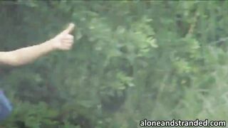 Spicy little slut Diamond Monroe stuffed by stranger dude