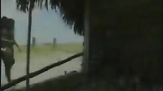 Horny Black Couple Fuck On The Sand