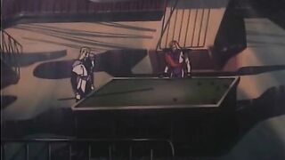 White hair hentai guy touching innocent guy