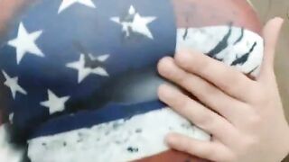 Busty brunette babe showing her tits on web cam